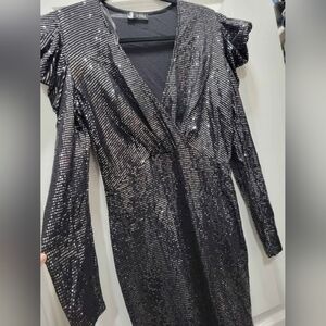 Elegant Black Sequin Dress